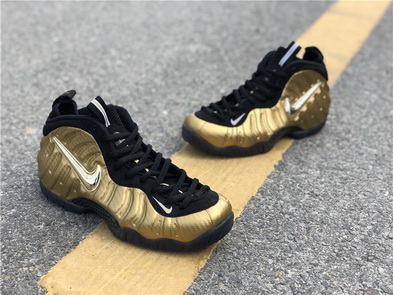 Authentic Nike Air Foamposite Pro Gold-009