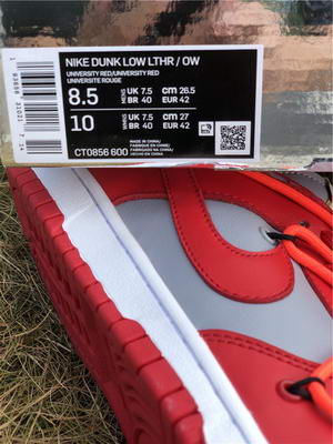 OFF-WHITE x Nike Dunk Low Red/Gray