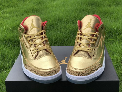 Air Jordan 3s Gold /clear bottom