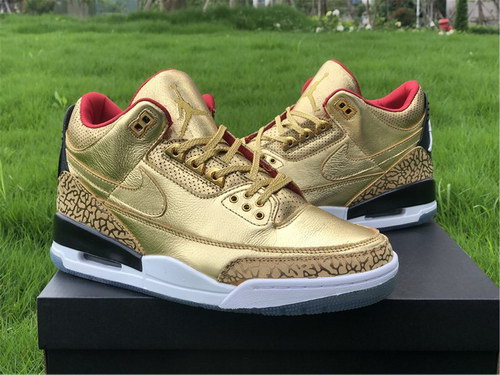 Air Jordan 3s Gold /clear bottom