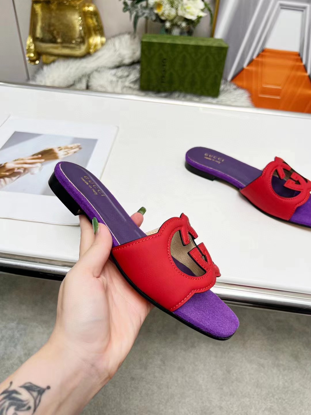 G*u*i slippers women(aaa)-163