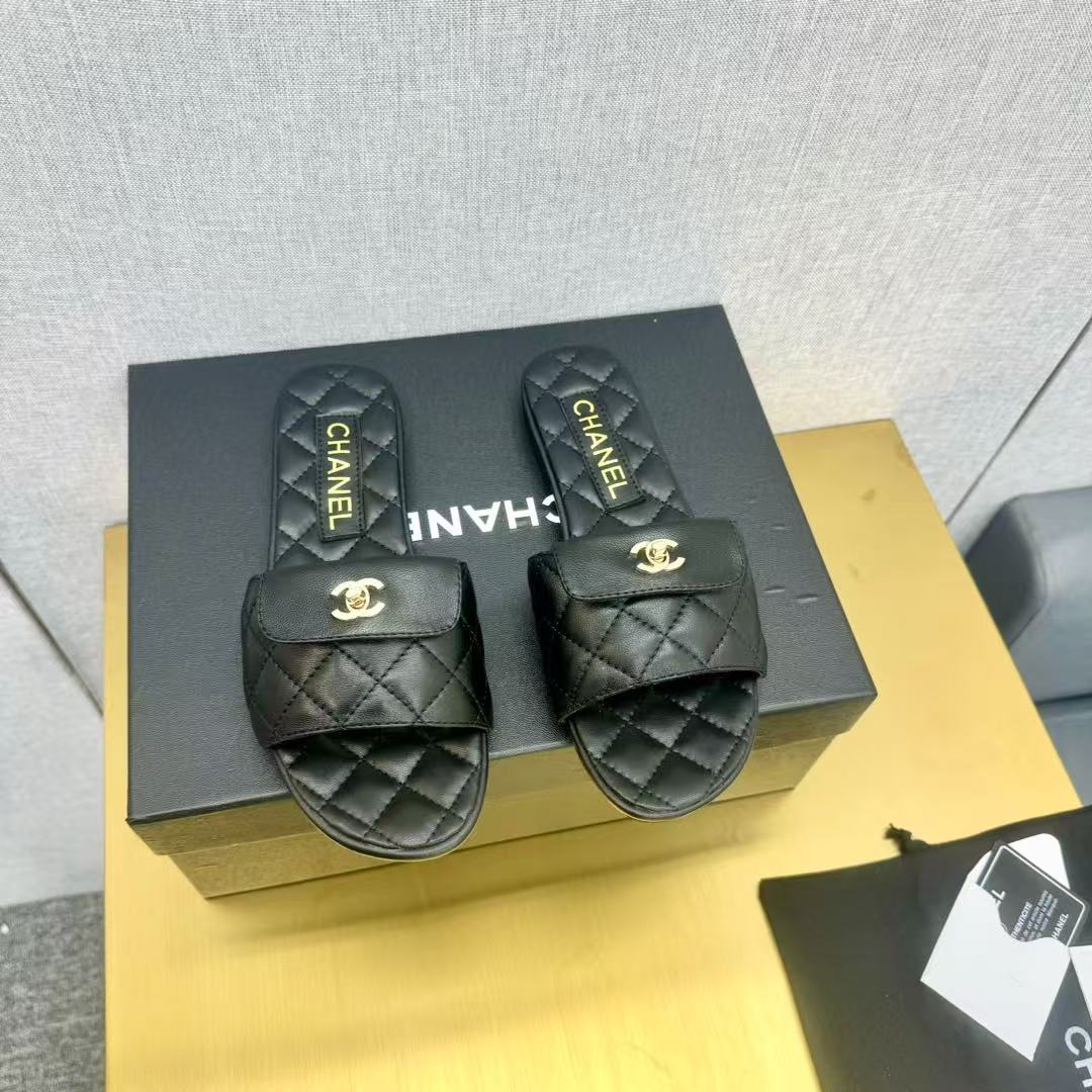Ch*el slippers women(aaa)-010